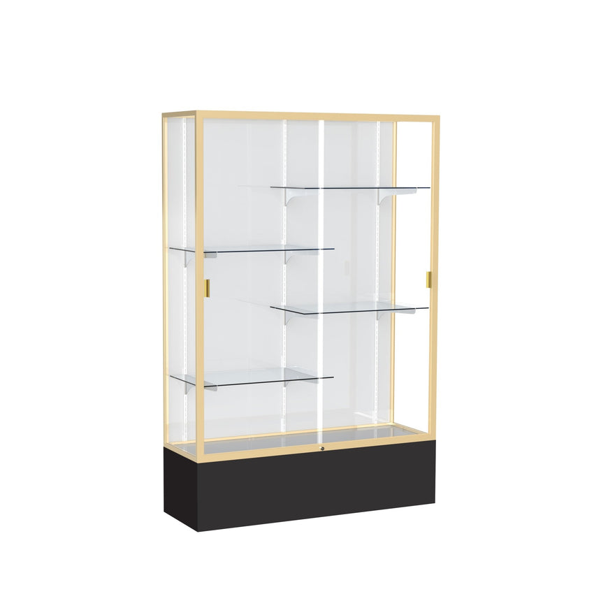 Ghent Spirit Floor Display Case, Unlighted, Aluminum Frame, 72"H x 48"W x 16"D - Waddell Display Collection (GHE - 374XX - XX - XX) - SchoolOutlet