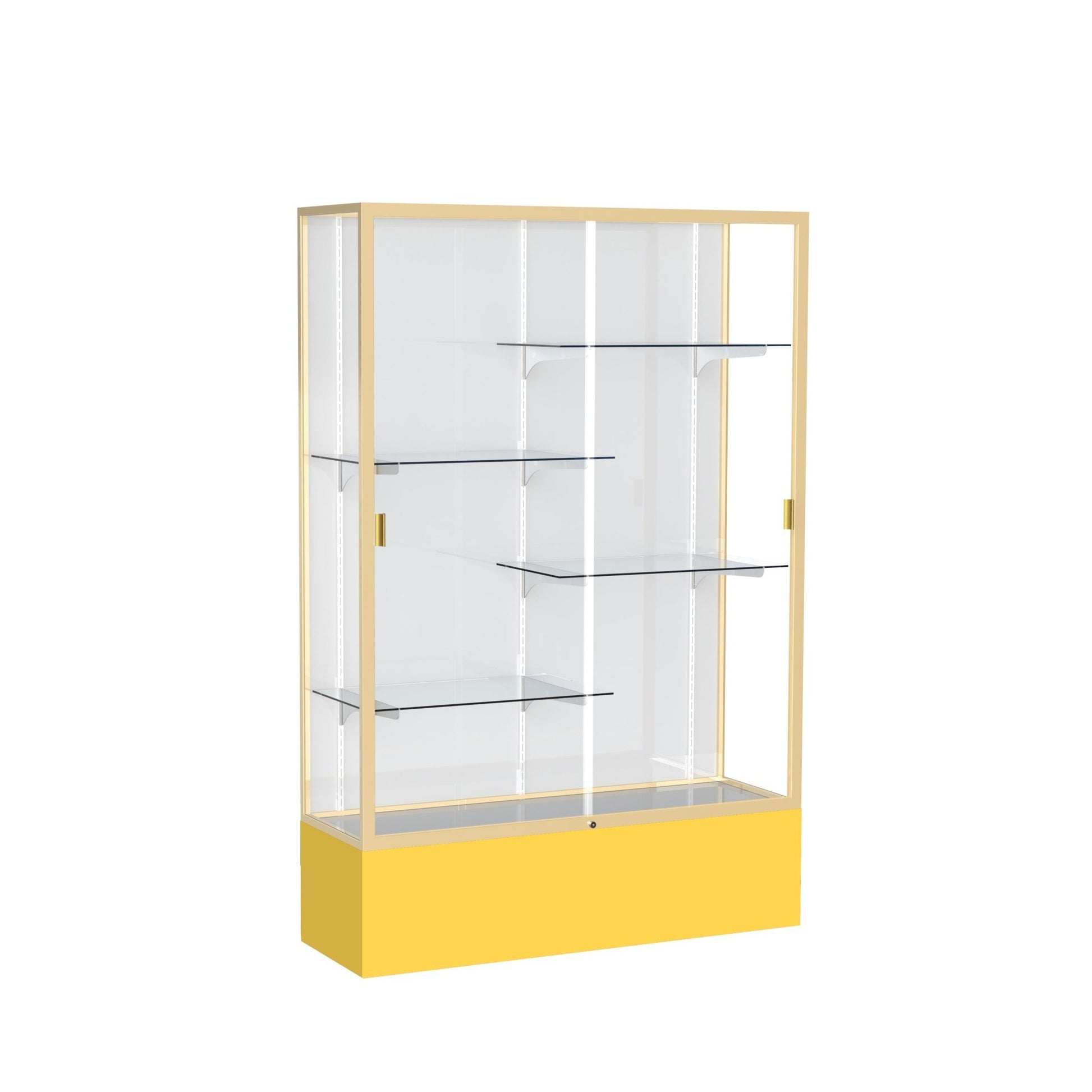 Ghent Spirit Floor Display Case, Unlighted, Aluminum Frame, 72"H x 48"W x 16"D - Waddell Display Collection (GHE - 374XX - XX - XX) - SchoolOutlet