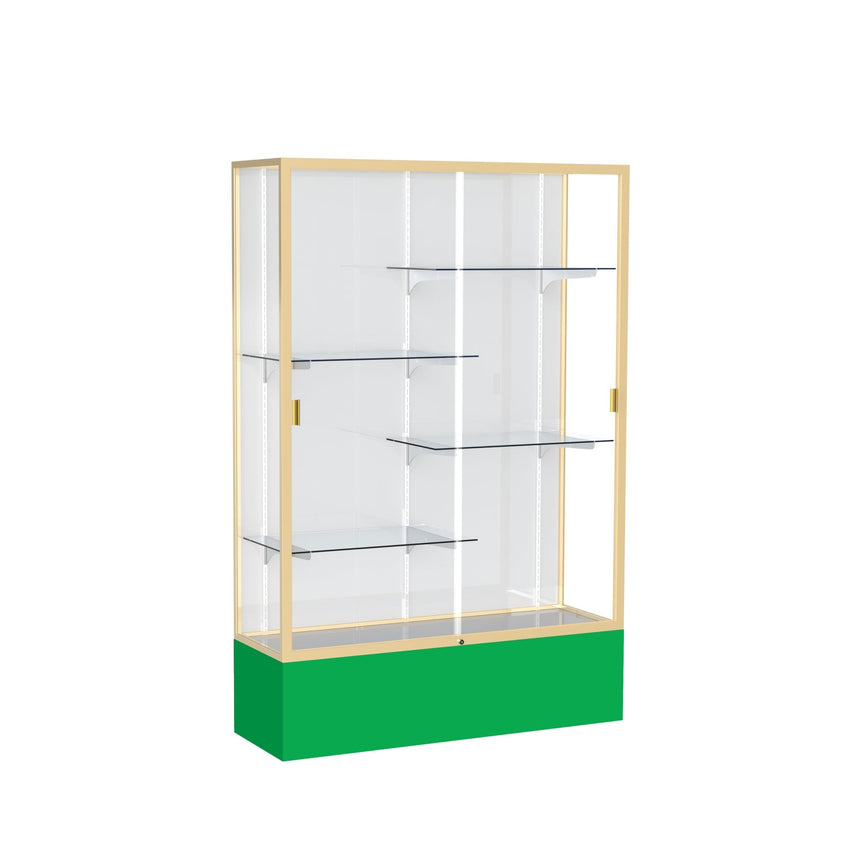 Ghent Spirit Floor Display Case, Unlighted, Aluminum Frame, 72"H x 48"W x 16"D - Waddell Display Collection (GHE - 374XX - XX - XX) - SchoolOutlet