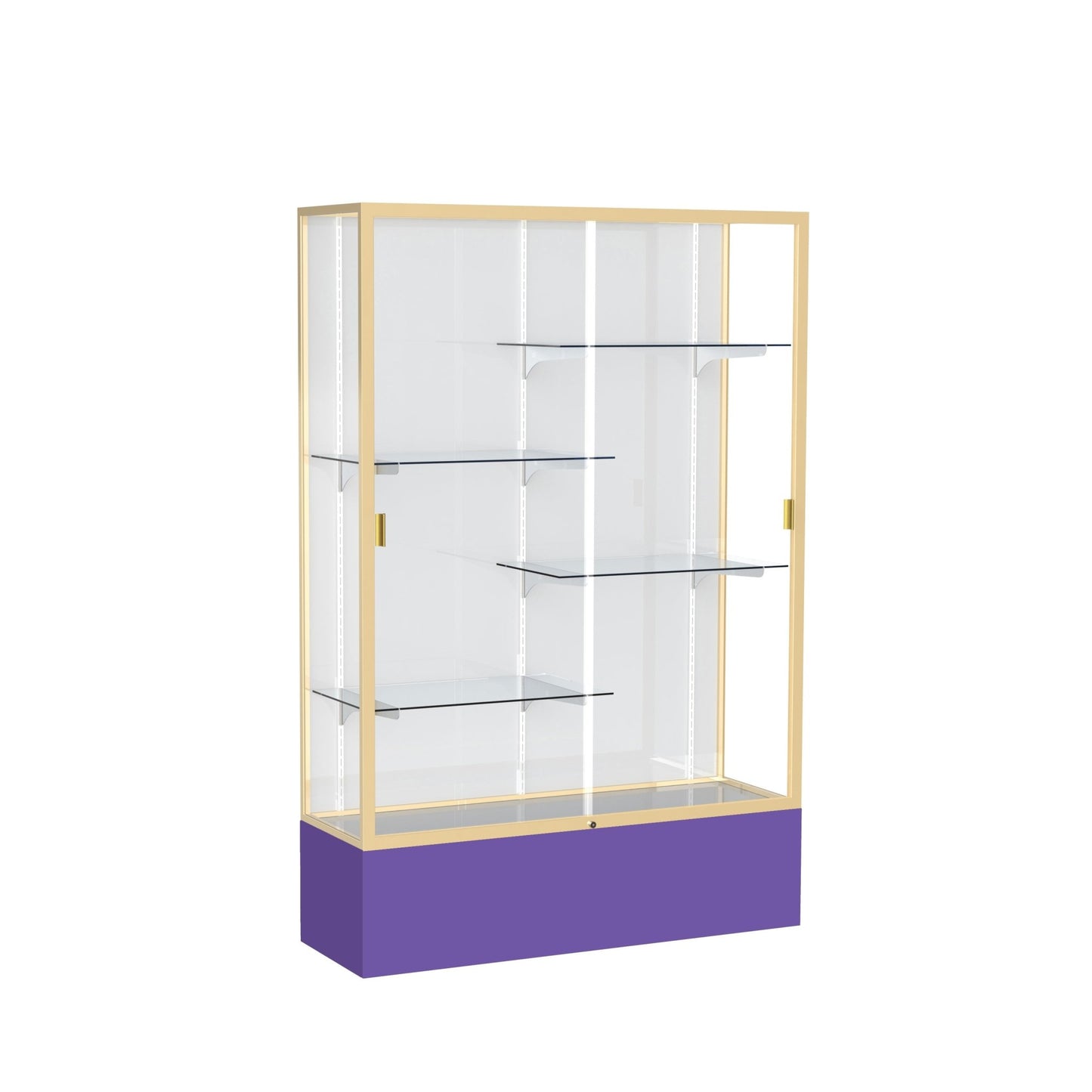 Ghent Spirit Floor Display Case, Unlighted, Aluminum Frame, 72"H x 48"W x 16"D - Waddell Display Collection (GHE - 374XX - XX - XX) - SchoolOutlet