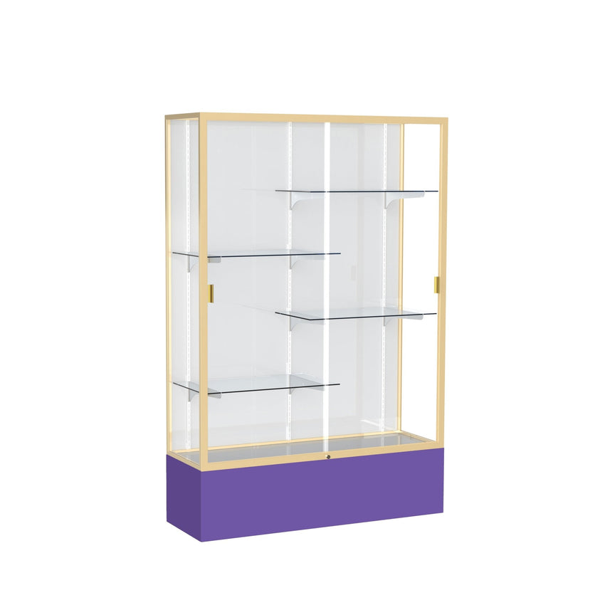 Ghent Spirit Floor Display Case, Unlighted, Aluminum Frame, 72"H x 48"W x 16"D - Waddell Display Collection (GHE - 374XX - XX - XX) - SchoolOutlet
