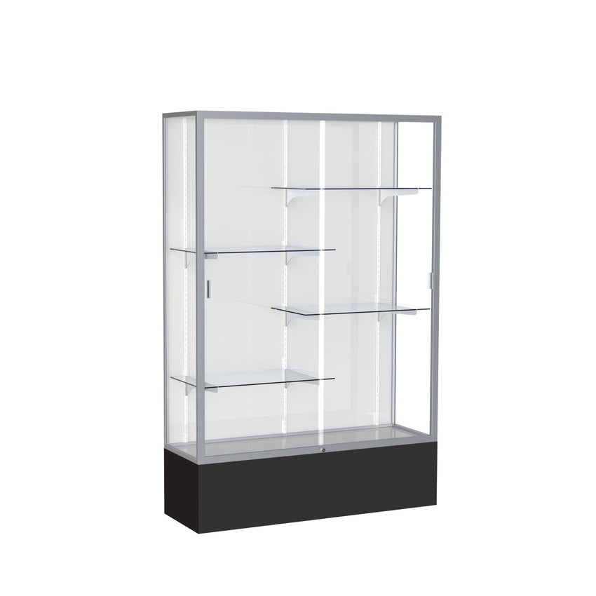 Ghent Spirit Floor Display Case, Unlighted, Aluminum Frame, 72"H x 48"W x 16"D - Waddell Display Collection (GHE - 374XX - XX - XX) - SchoolOutlet