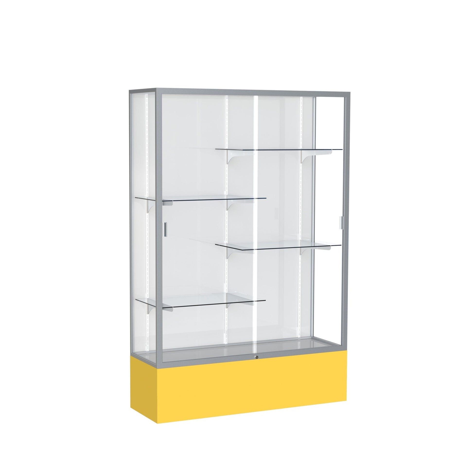 Ghent Spirit Floor Display Case, Unlighted, Aluminum Frame, 72"H x 48"W x 16"D - Waddell Display Collection (GHE - 374XX - XX - XX) - SchoolOutlet