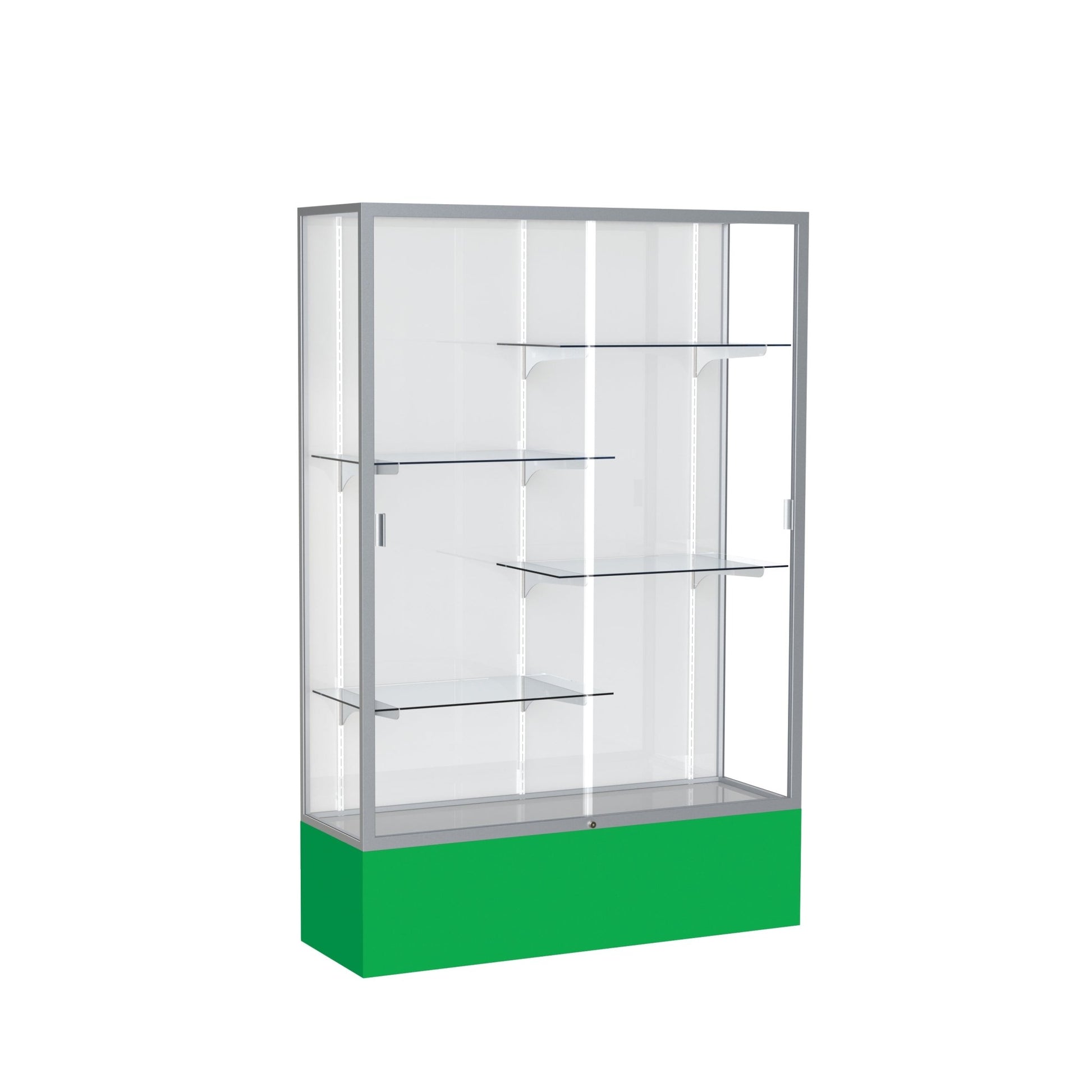 Ghent Spirit Floor Display Case, Unlighted, Aluminum Frame, 72"H x 48"W x 16"D - Waddell Display Collection (GHE - 374XX - XX - XX) - SchoolOutlet