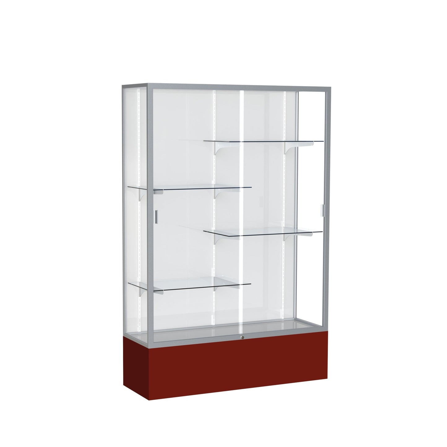 Ghent Spirit Floor Display Case, Unlighted, Aluminum Frame, 72"H x 48"W x 16"D - Waddell Display Collection (GHE - 374XX - XX - XX) - SchoolOutlet