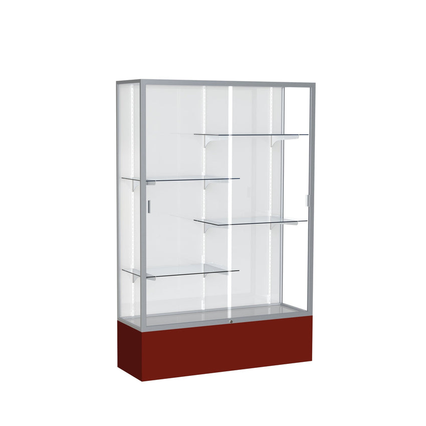 Ghent Spirit Floor Display Case, Unlighted, Aluminum Frame, 72"H x 48"W x 16"D - Waddell Display Collection (GHE - 374XX - XX - XX) - SchoolOutlet