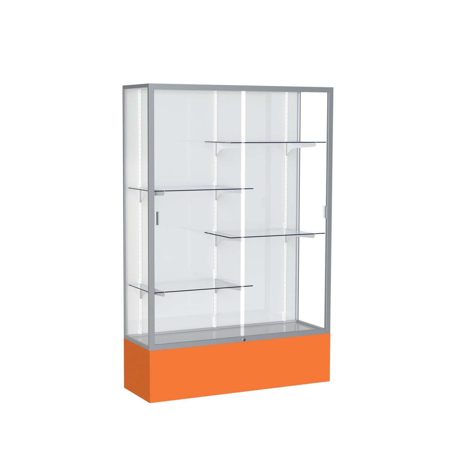 Ghent Spirit Floor Display Case, Unlighted, Aluminum Frame, 72"H x 48"W x 16"D - Waddell Display Collection (GHE - 374XX - XX - XX) - SchoolOutlet