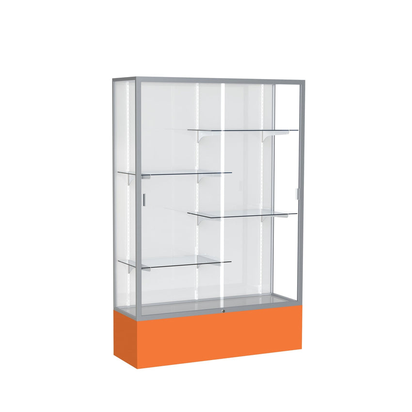 Ghent Spirit Floor Display Case, Unlighted, Aluminum Frame, 72"H x 48"W x 16"D - Waddell Display Collection (GHE - 374XX - XX - XX) - SchoolOutlet