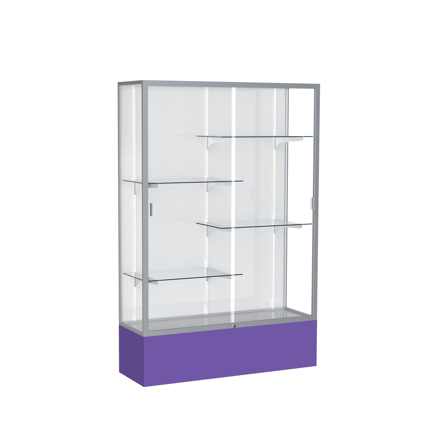 Ghent Spirit Floor Display Case, Unlighted, Aluminum Frame, 72"H x 48"W x 16"D - Waddell Display Collection (GHE - 374XX - XX - XX) - SchoolOutlet