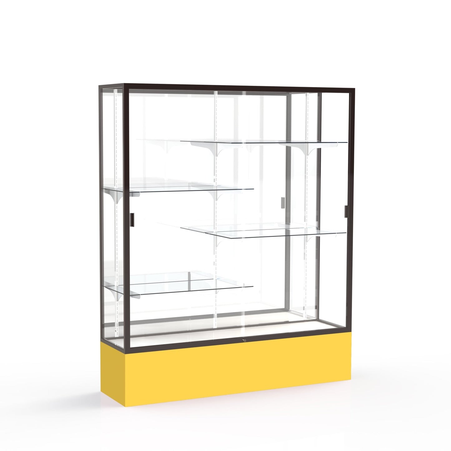 Ghent Spirit Floor Display Case, Unlighted, Aluminum Frame, 72"H x 60"W x 16"D - Waddell Display Collection (GHE - 375XX - XX - XX) - SchoolOutlet