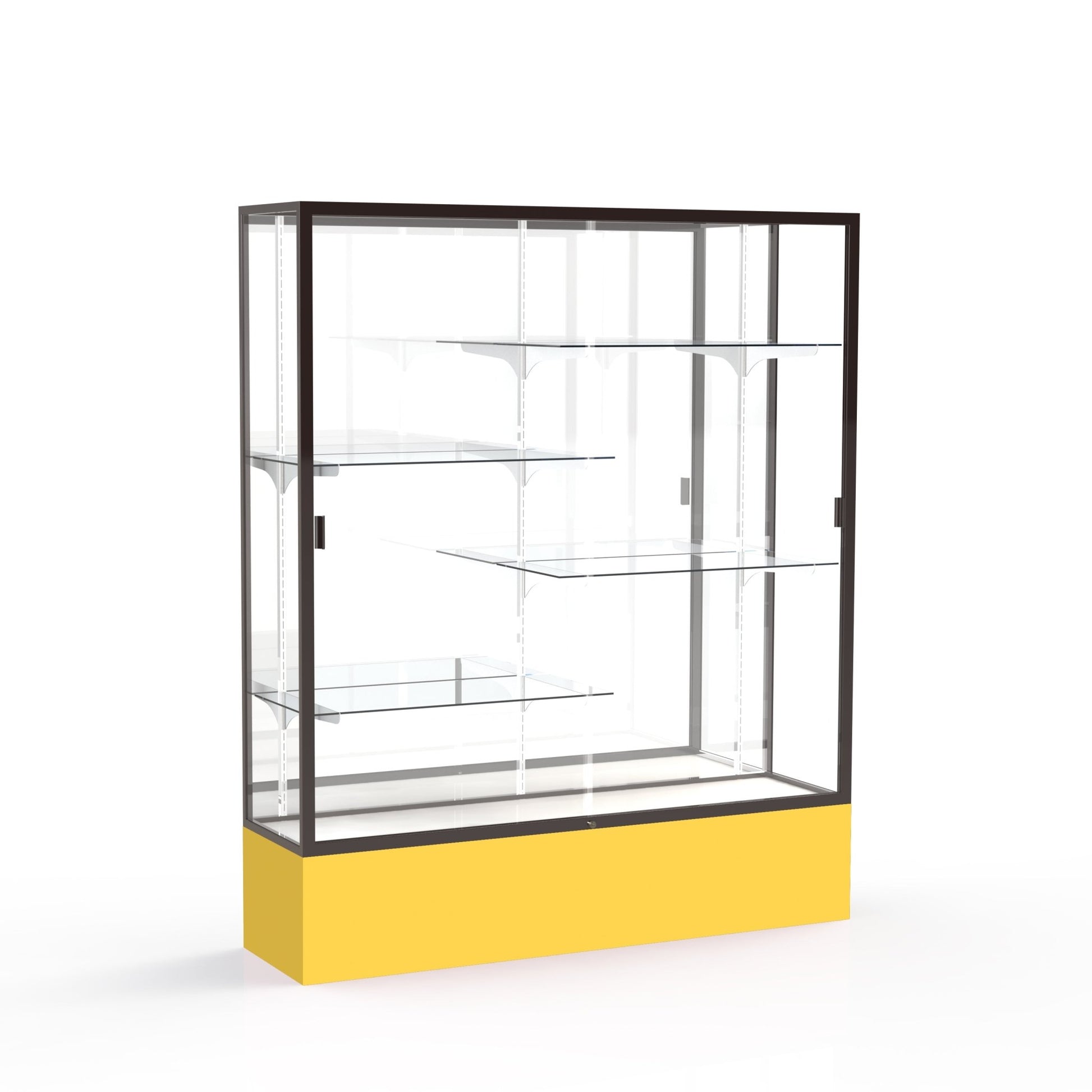 Ghent Spirit Floor Display Case, Unlighted, Aluminum Frame, 72"H x 60"W x 16"D - Waddell Display Collection (GHE - 375XX - XX - XX) - SchoolOutlet