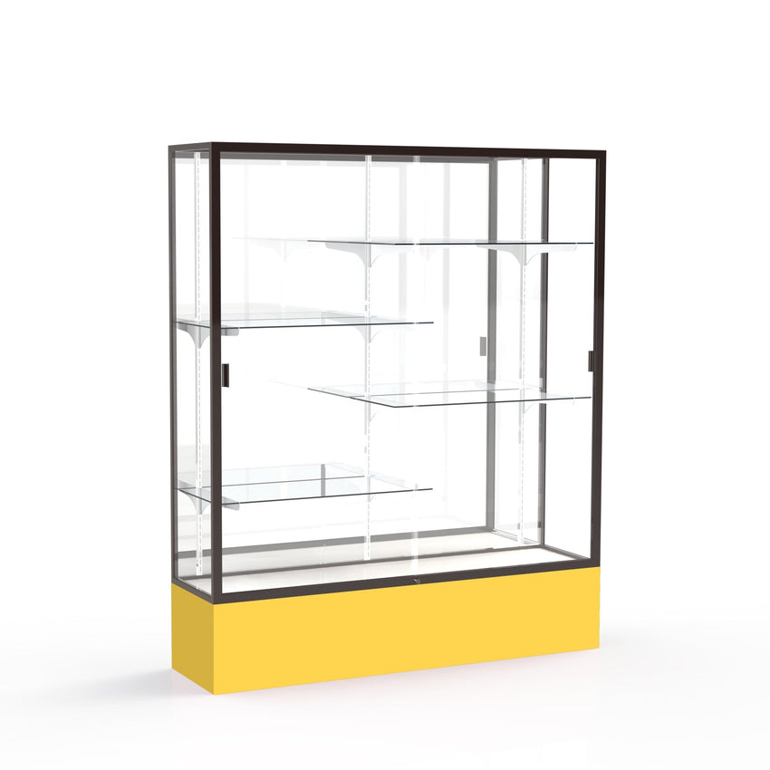 Ghent Spirit Floor Display Case, Unlighted, Aluminum Frame, 72"H x 60"W x 16"D - Waddell Display Collection (GHE - 375XX - XX - XX) - SchoolOutlet