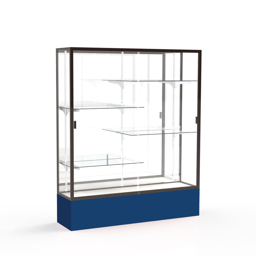 Ghent Spirit Floor Display Case, Unlighted, Aluminum Frame, 72"H x 60"W x 16"D - Waddell Display Collection (GHE - 375XX - XX - XX) - SchoolOutlet