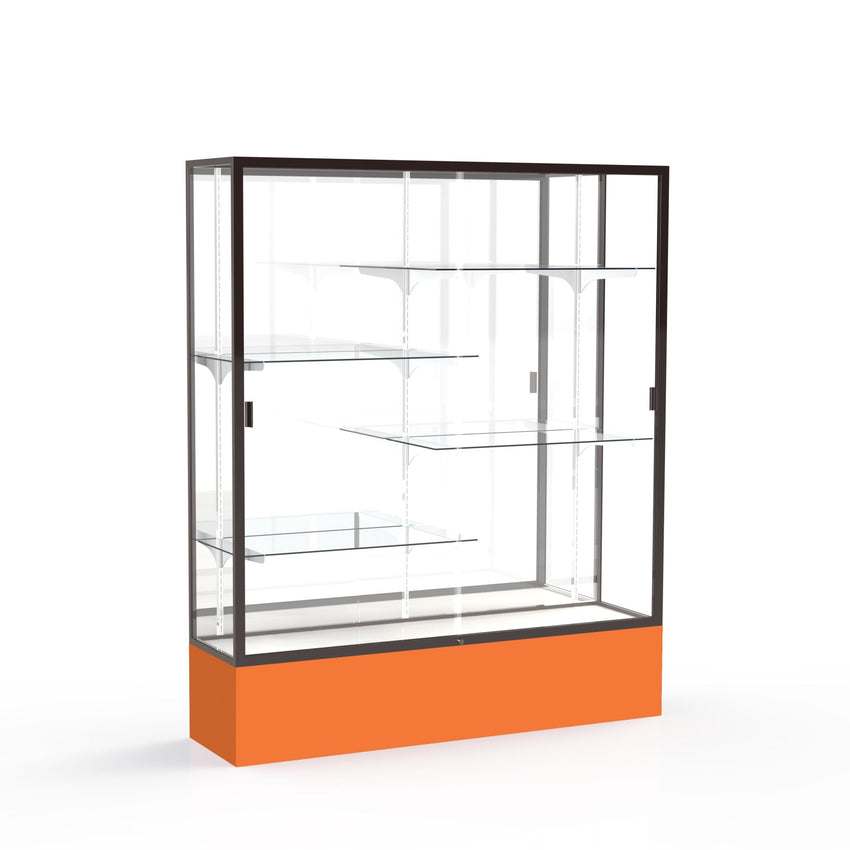 Ghent Spirit Floor Display Case, Unlighted, Aluminum Frame, 72"H x 60"W x 16"D - Waddell Display Collection (GHE - 375XX - XX - XX) - SchoolOutlet