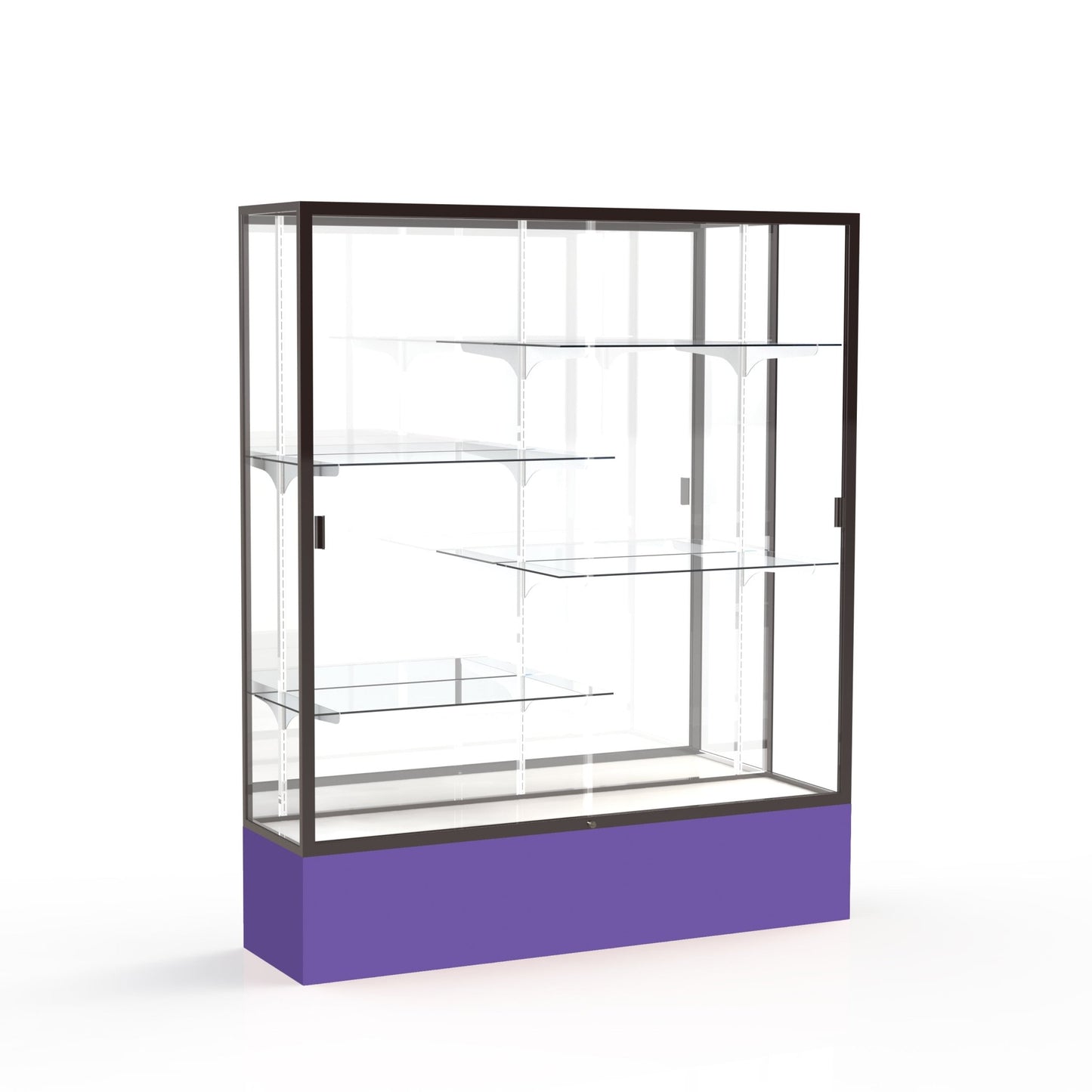 Ghent Spirit Floor Display Case, Unlighted, Aluminum Frame, 72"H x 60"W x 16"D - Waddell Display Collection (GHE - 375XX - XX - XX) - SchoolOutlet