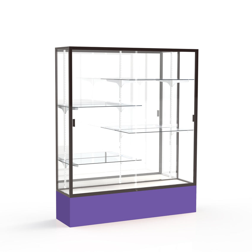 Ghent Spirit Floor Display Case, Unlighted, Aluminum Frame, 72"H x 60"W x 16"D - Waddell Display Collection (GHE - 375XX - XX - XX) - SchoolOutlet