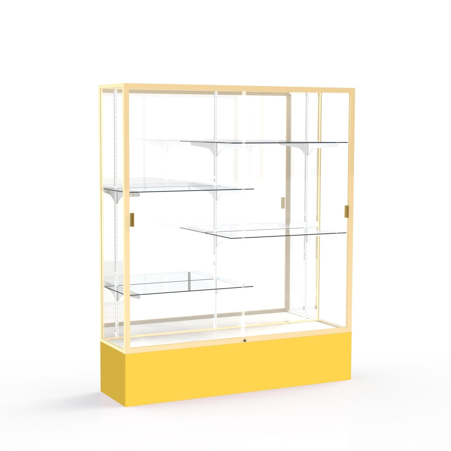 Ghent Spirit Floor Display Case, Unlighted, Aluminum Frame, 72"H x 60"W x 16"D - Waddell Display Collection (GHE - 375XX - XX - XX) - SchoolOutlet