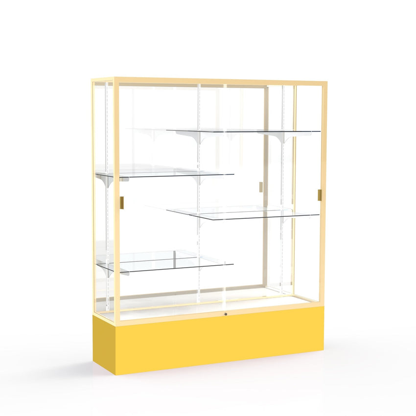 Ghent Spirit Floor Display Case, Unlighted, Aluminum Frame, 72"H x 60"W x 16"D - Waddell Display Collection (GHE - 375XX - XX - XX) - SchoolOutlet