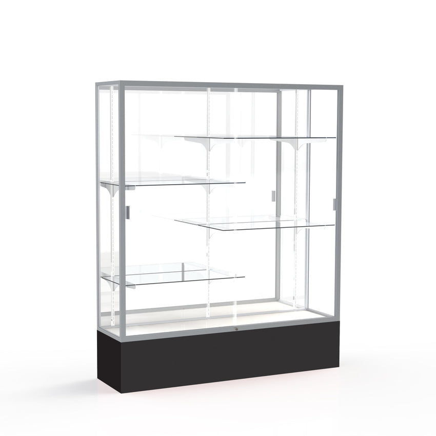 Ghent Spirit Floor Display Case, Unlighted, Aluminum Frame, 72"H x 60"W x 16"D - Waddell Display Collection (GHE - 375XX - XX - XX) - SchoolOutlet