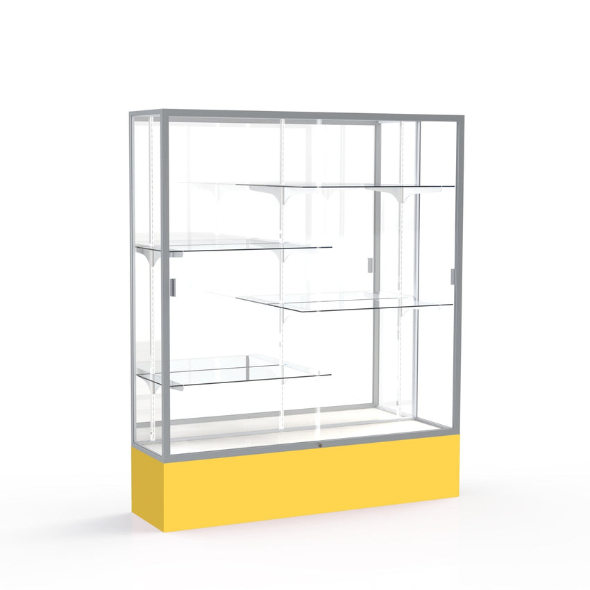Ghent Spirit Floor Display Case, Unlighted, Aluminum Frame, 72"H x 60"W x 16"D - Waddell Display Collection (GHE - 375XX - XX - XX) - SchoolOutlet