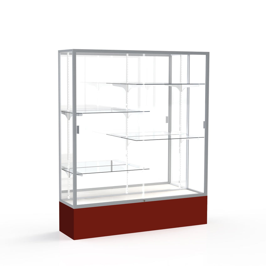 Ghent Spirit Floor Display Case, Unlighted, Aluminum Frame, 72"H x 60"W x 16"D - Waddell Display Collection (GHE - 375XX - XX - XX) - SchoolOutlet