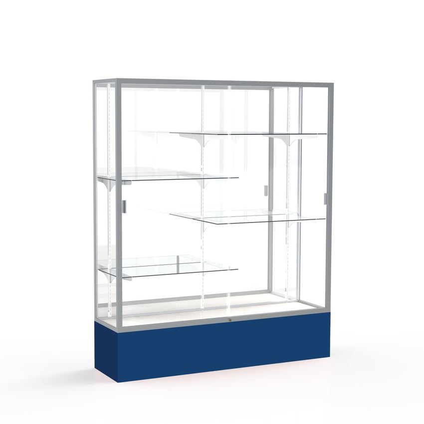 Ghent Spirit Floor Display Case, Unlighted, Aluminum Frame, 72"H x 60"W x 16"D - Waddell Display Collection (GHE - 375XX - XX - XX) - SchoolOutlet
