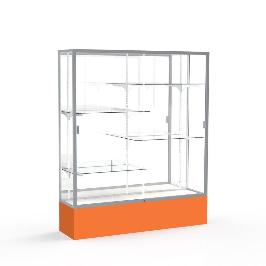 Ghent Spirit Floor Display Case, Unlighted, Aluminum Frame, 72"H x 60"W x 16"D - Waddell Display Collection (GHE - 375XX - XX - XX) - SchoolOutlet