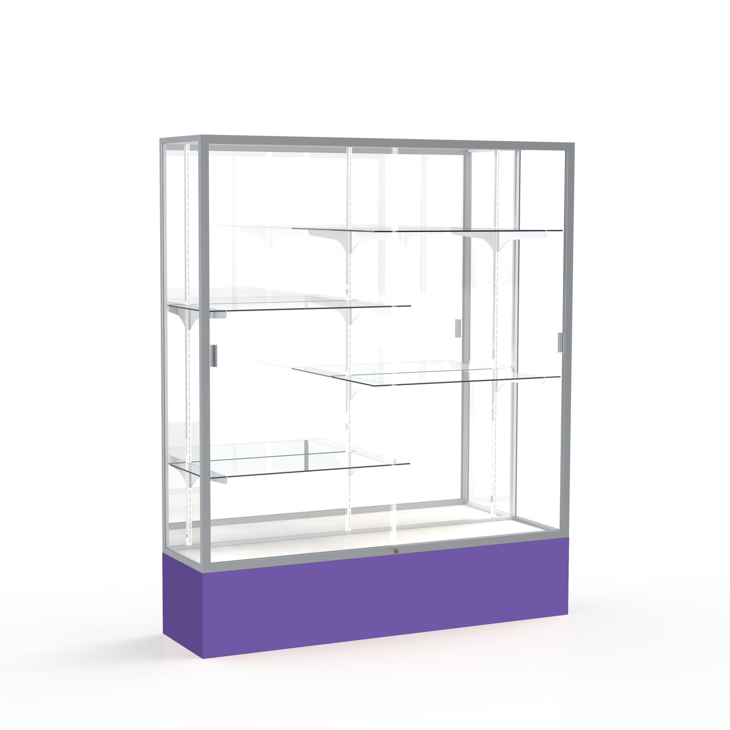 Ghent Spirit Floor Display Case, Unlighted, Aluminum Frame, 72"H x 60"W x 16"D - Waddell Display Collection (GHE - 375XX - XX - XX) - SchoolOutlet