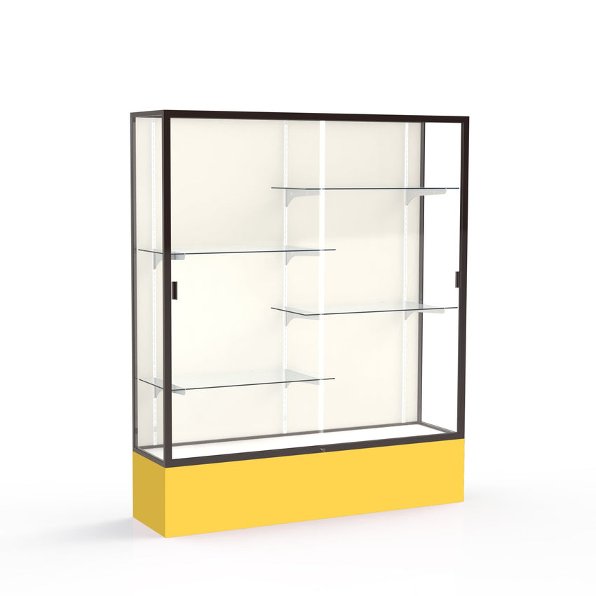 Ghent Spirit Floor Display Case, Unlighted, Aluminum Frame, 72"H x 60"W x 16"D - Waddell Display Collection (GHE - 375XX - XX - XX) - SchoolOutlet