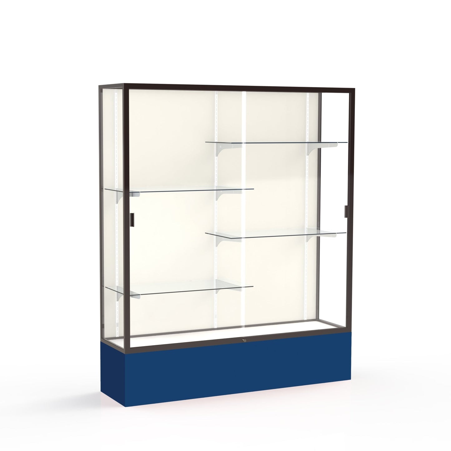 Ghent Spirit Floor Display Case, Unlighted, Aluminum Frame, 72"H x 60"W x 16"D - Waddell Display Collection (GHE - 375XX - XX - XX) - SchoolOutlet