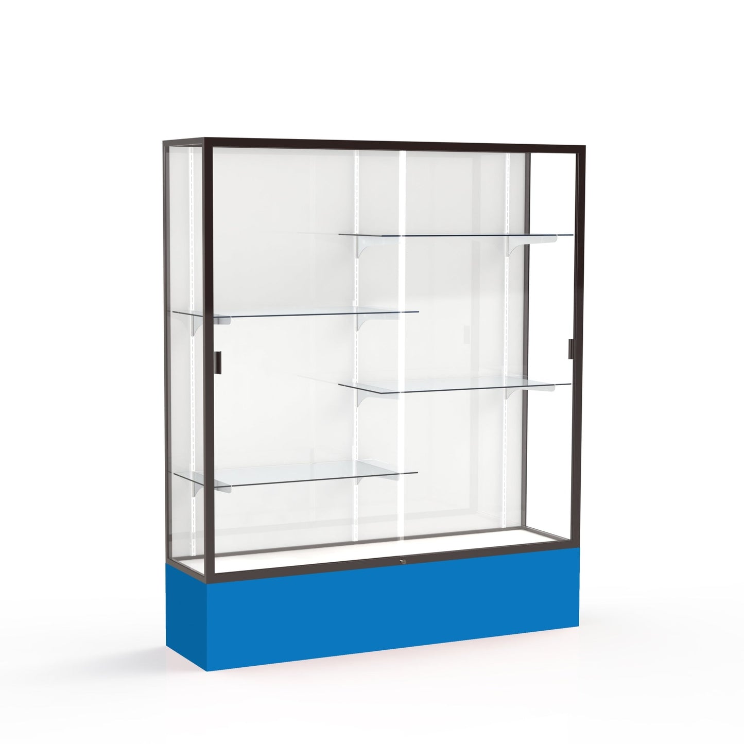 Ghent Spirit Floor Display Case, Unlighted, Aluminum Frame, 72"H x 60"W x 16"D - Waddell Display Collection (GHE - 375XX - XX - XX) - SchoolOutlet