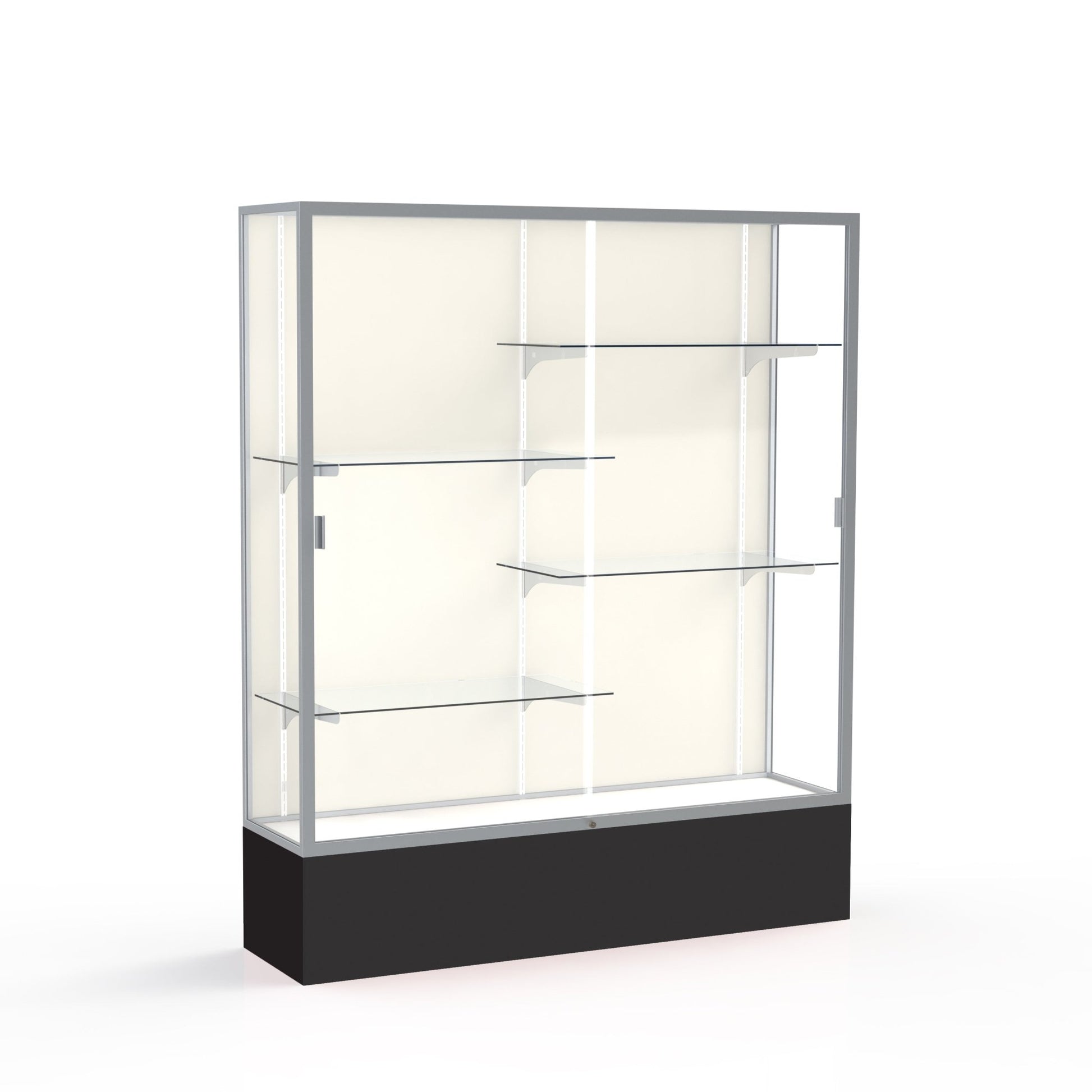 Ghent Spirit Floor Display Case, Unlighted, Aluminum Frame, 72"H x 60"W x 16"D - Waddell Display Collection (GHE - 375XX - XX - XX) - SchoolOutlet