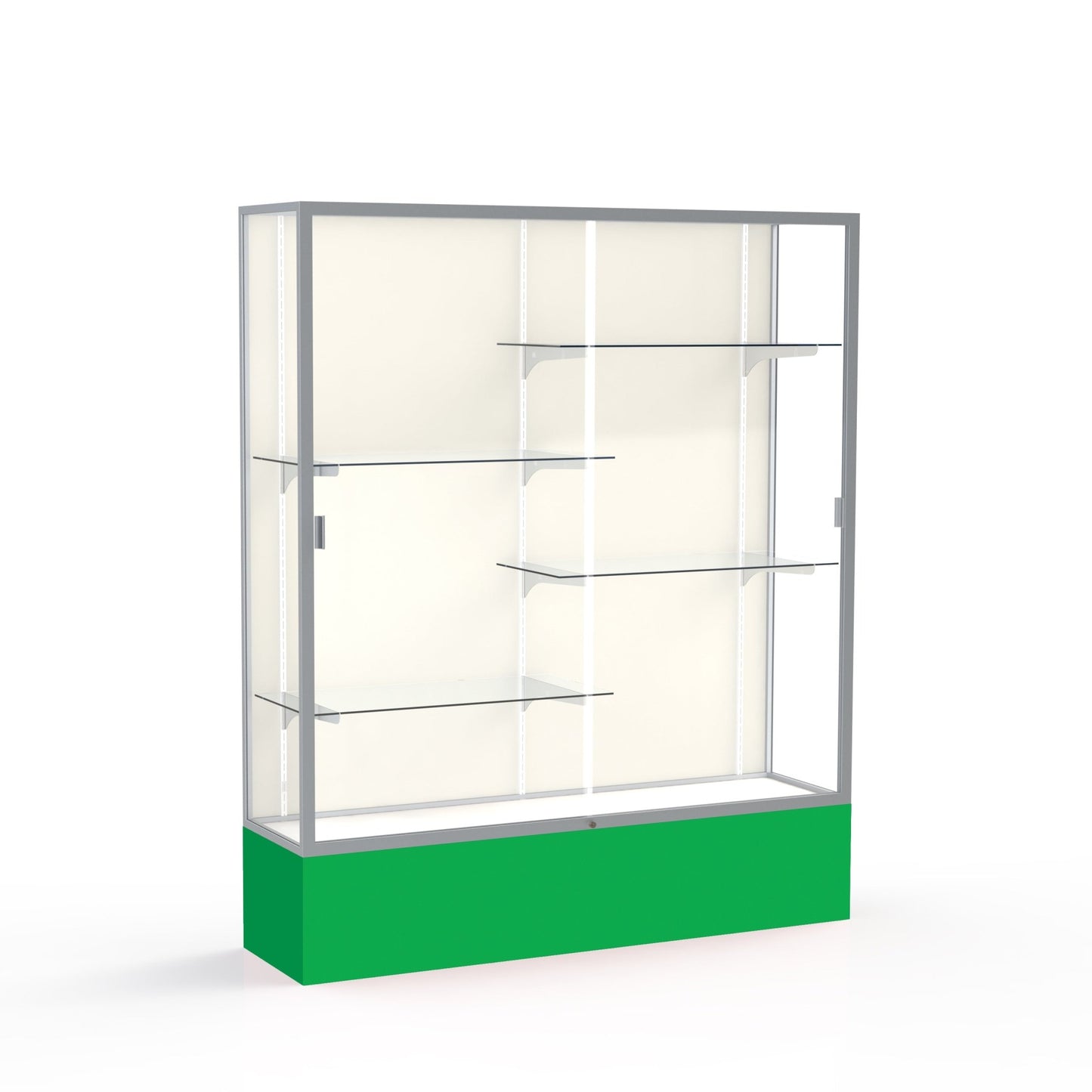 Ghent Spirit Floor Display Case, Unlighted, Aluminum Frame, 72"H x 60"W x 16"D - Waddell Display Collection (GHE - 375XX - XX - XX) - SchoolOutlet