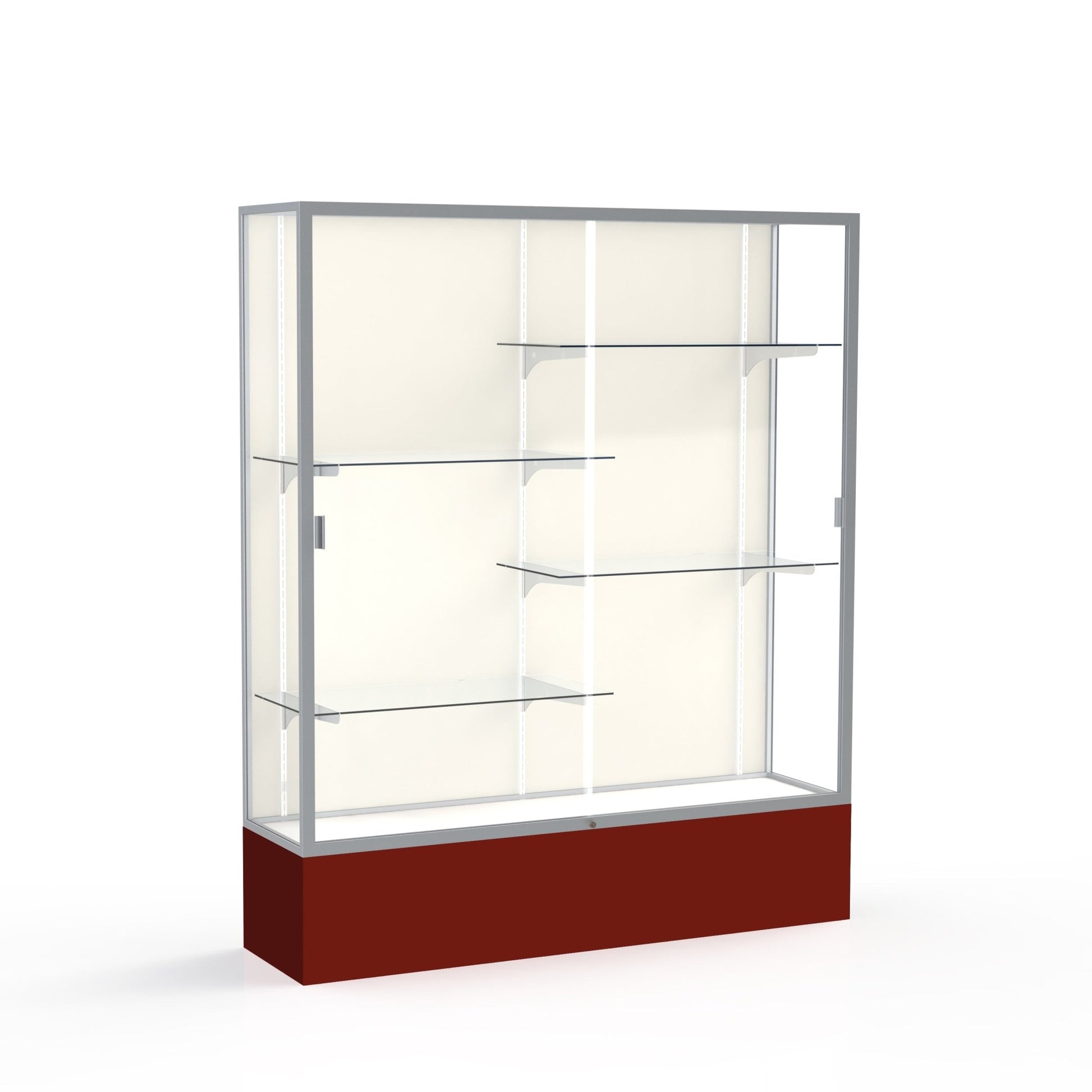 Ghent Spirit Floor Display Case, Unlighted, Aluminum Frame, 72"H x 60"W x 16"D - Waddell Display Collection (GHE - 375XX - XX - XX) - SchoolOutlet