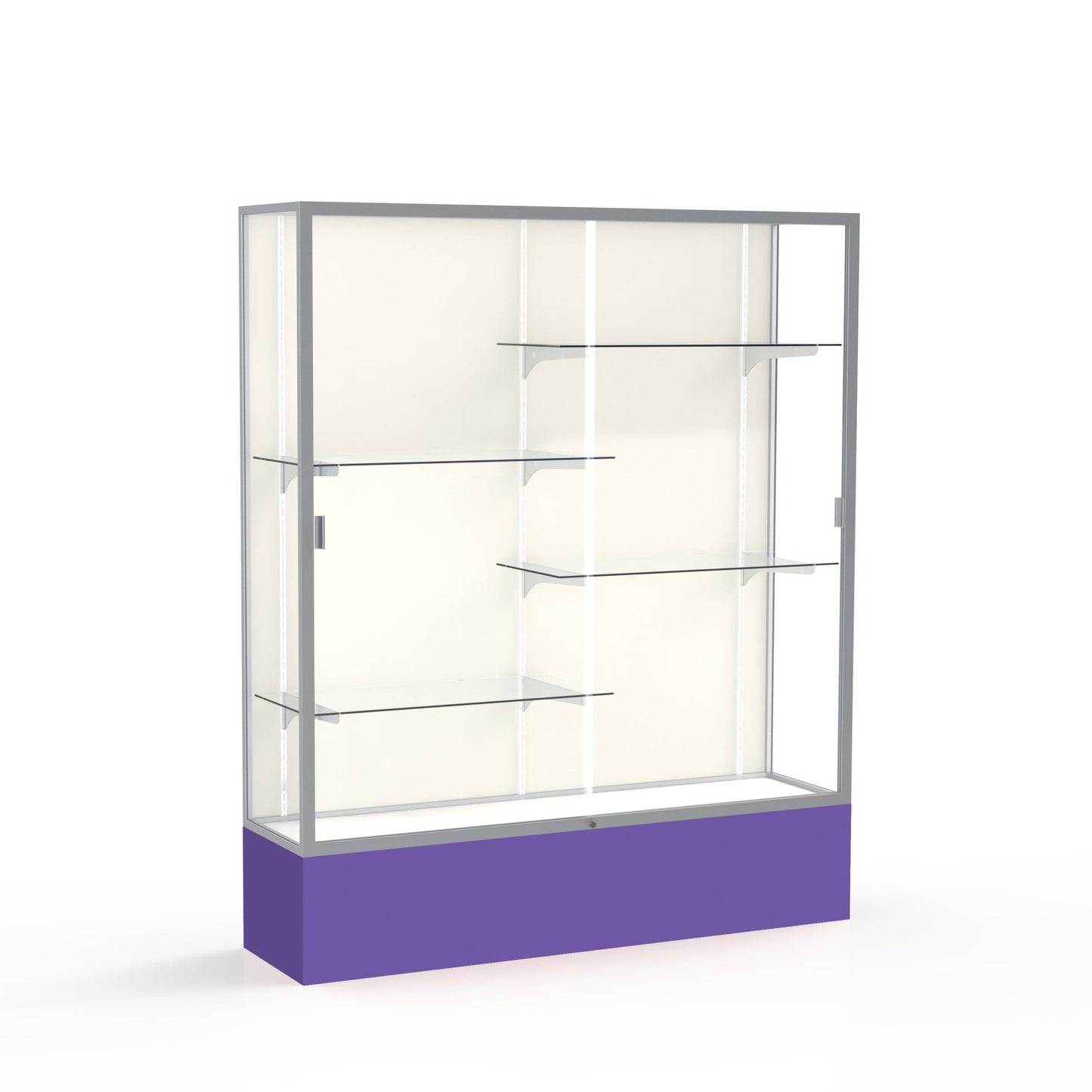Ghent Spirit Floor Display Case, Unlighted, Aluminum Frame, 72"H x 60"W x 16"D - Waddell Display Collection (GHE - 375XX - XX - XX) - SchoolOutlet