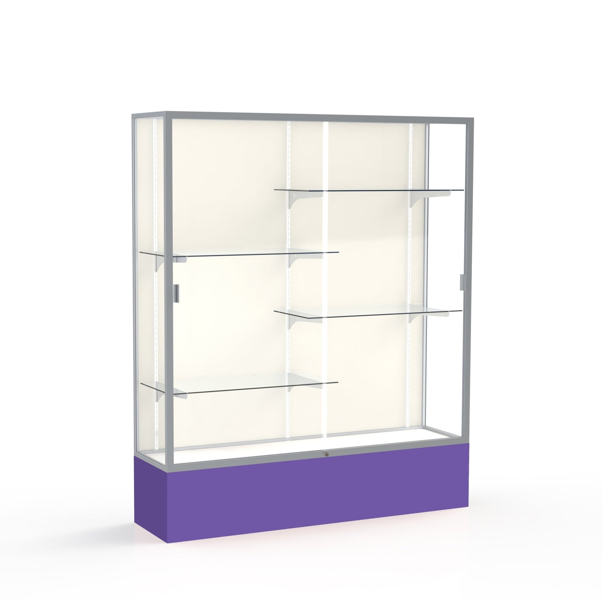 Ghent Spirit Floor Display Case, Unlighted, Aluminum Frame, 72"H x 60"W x 16"D - Waddell Display Collection (GHE - 375XX - XX - XX) - SchoolOutlet