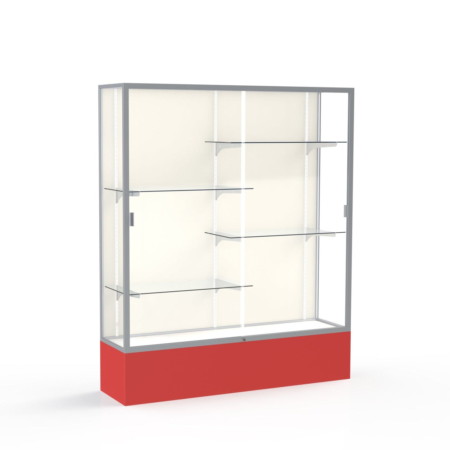 Ghent Spirit Floor Display Case, Unlighted, Aluminum Frame, 72"H x 60"W x 16"D - Waddell Display Collection (GHE - 375XX - XX - XX) - SchoolOutlet
