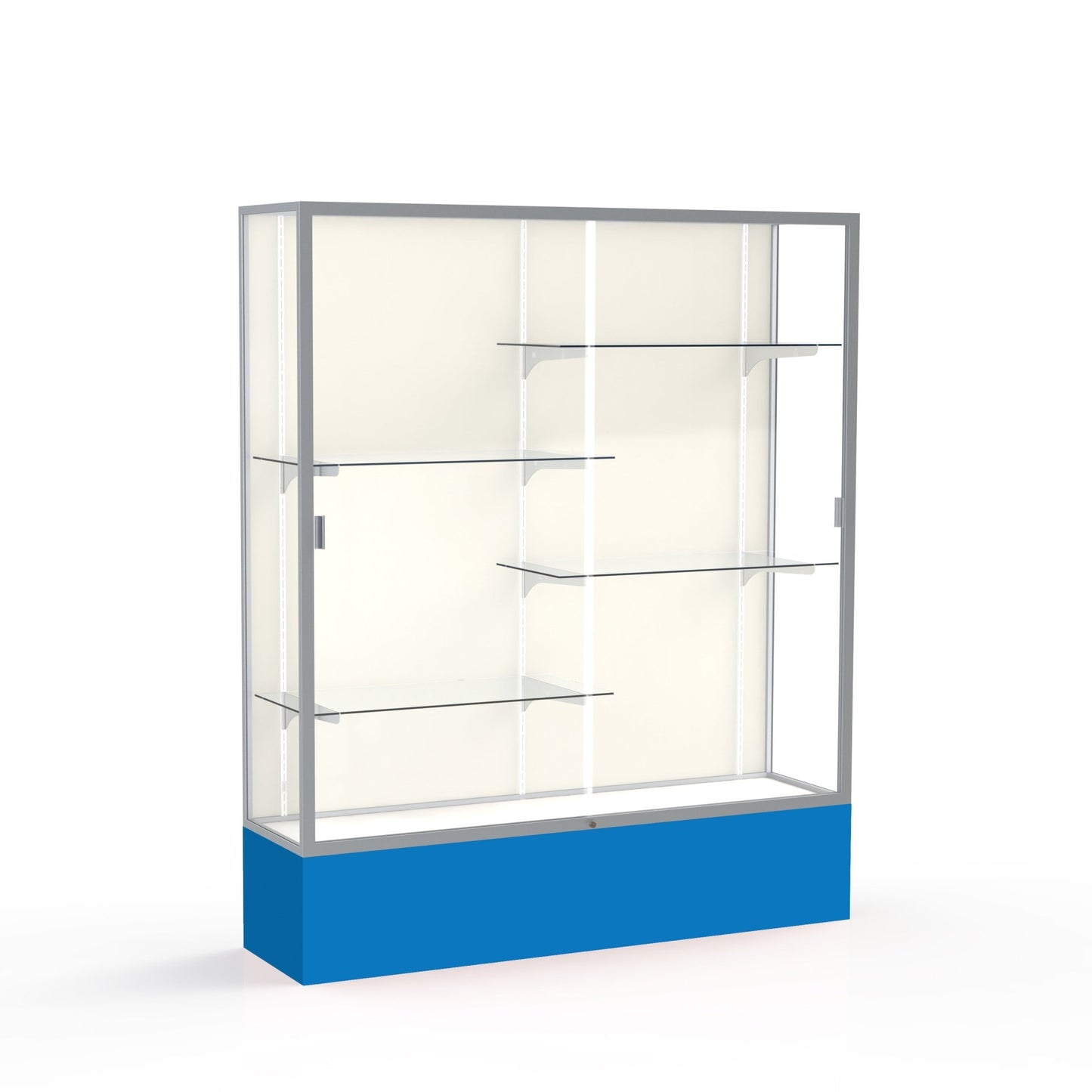 Ghent Spirit Floor Display Case, Unlighted, Aluminum Frame, 72"H x 60"W x 16"D - Waddell Display Collection (GHE - 375XX - XX - XX) - SchoolOutlet