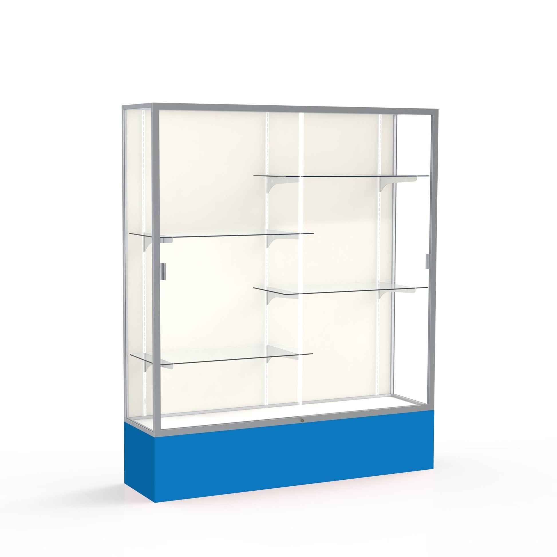Ghent Spirit Floor Display Case, Unlighted, Aluminum Frame, 72"H x 60"W x 16"D - Waddell Display Collection (GHE - 375XX - XX - XX) - SchoolOutlet