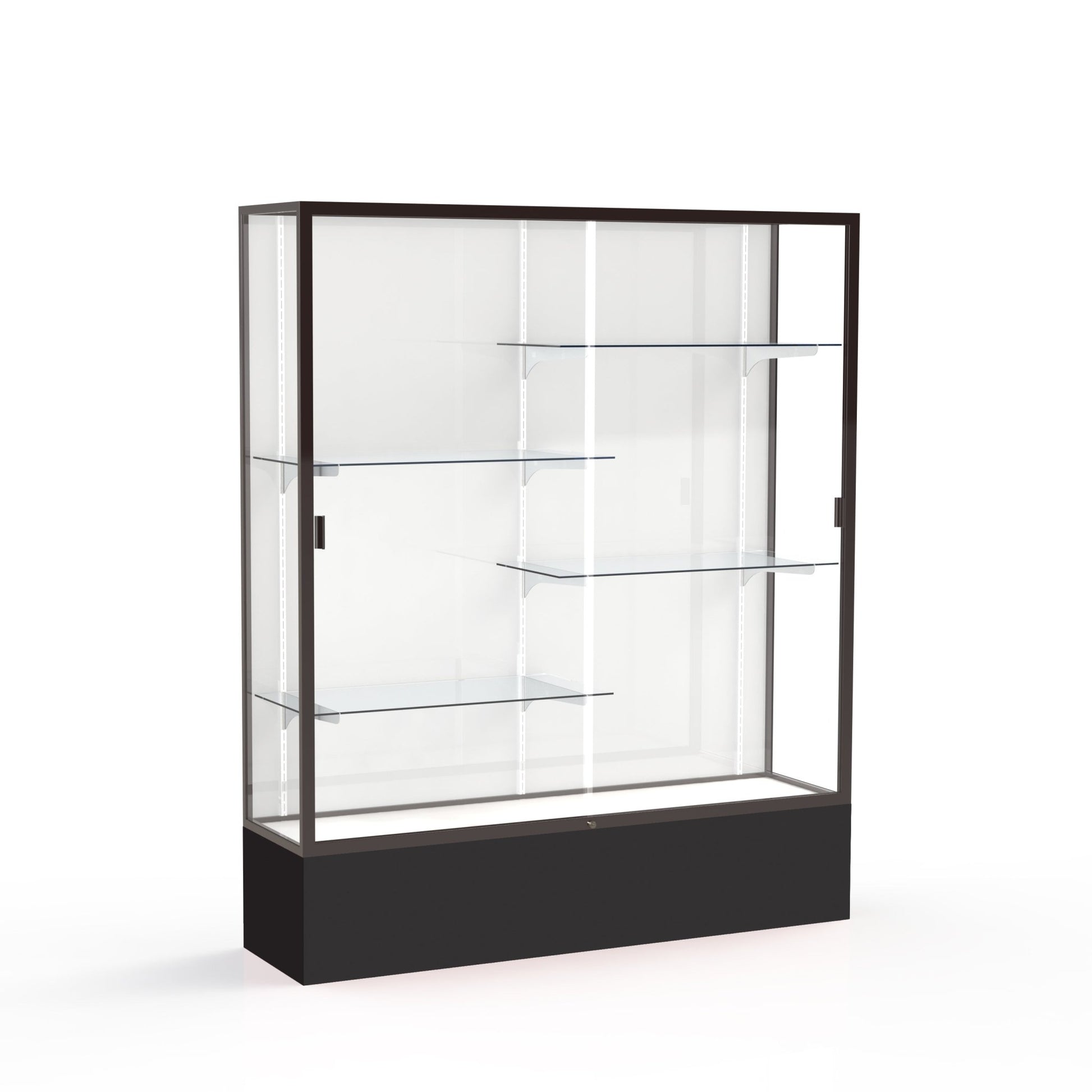 Ghent Spirit Floor Display Case, Unlighted, Aluminum Frame, 72"H x 60"W x 16"D - Waddell Display Collection (GHE - 375XX - XX - XX) - SchoolOutlet