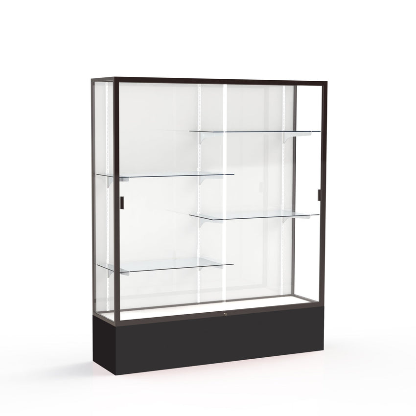 Ghent Spirit Floor Display Case, Unlighted, Aluminum Frame, 72"H x 60"W x 16"D - Waddell Display Collection (GHE - 375XX - XX - XX) - SchoolOutlet