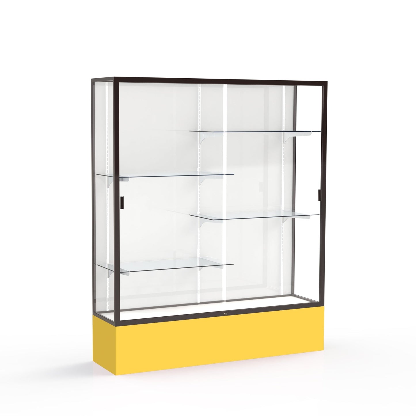 Ghent Spirit Floor Display Case, Unlighted, Aluminum Frame, 72"H x 60"W x 16"D - Waddell Display Collection (GHE - 375XX - XX - XX) - SchoolOutlet
