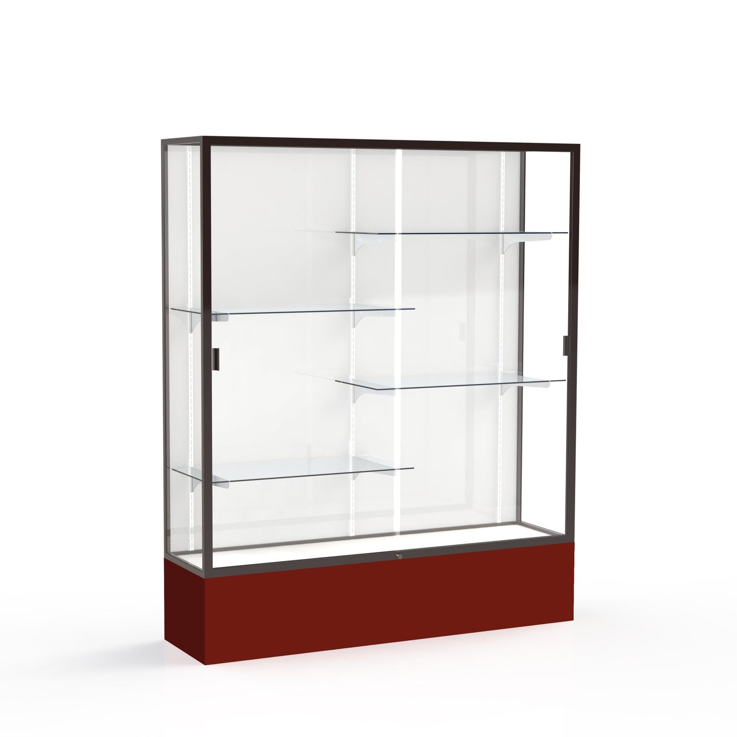 Ghent Spirit Floor Display Case, Unlighted, Aluminum Frame, 72"H x 60"W x 16"D - Waddell Display Collection (GHE - 375XX - XX - XX) - SchoolOutlet
