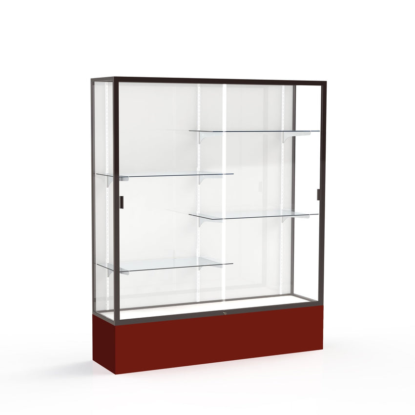 Ghent Spirit Floor Display Case, Unlighted, Aluminum Frame, 72"H x 60"W x 16"D - Waddell Display Collection (GHE - 375XX - XX - XX) - SchoolOutlet