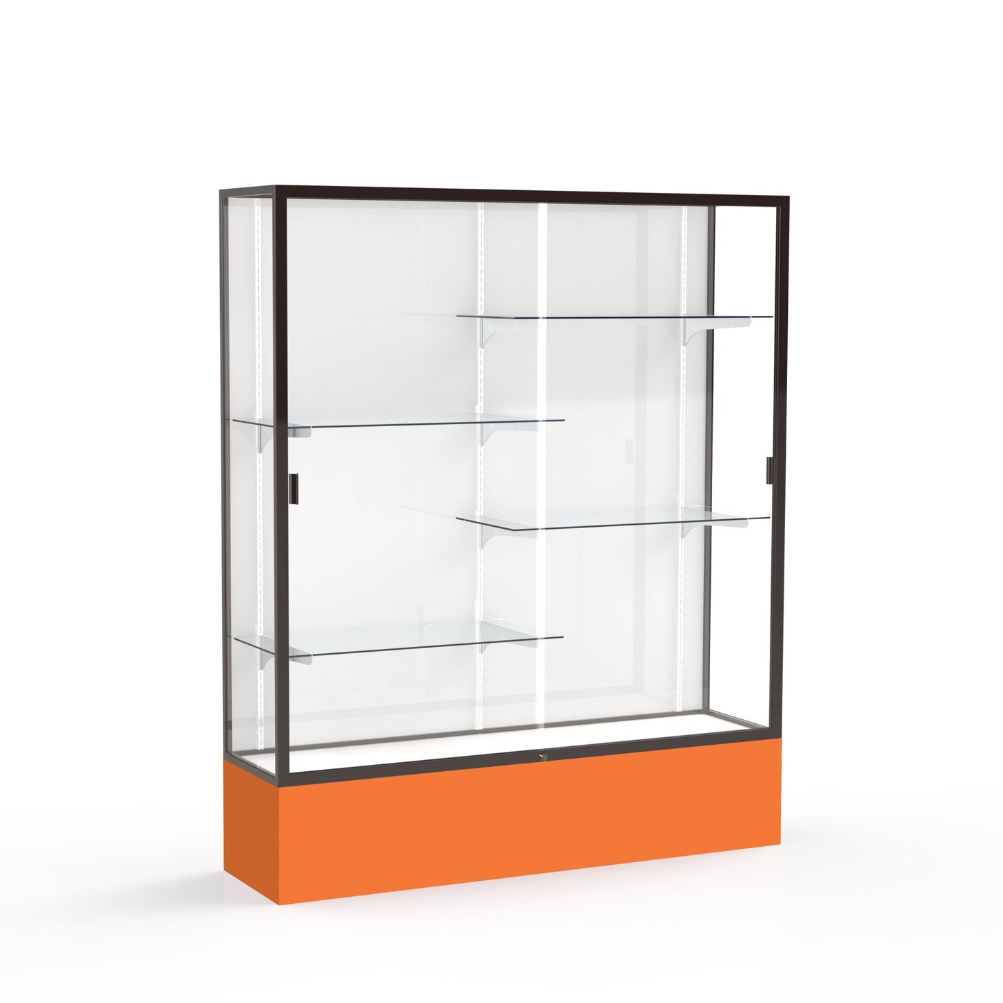 Ghent Spirit Floor Display Case, Unlighted, Aluminum Frame, 72"H x 60"W x 16"D - Waddell Display Collection (GHE - 375XX - XX - XX) - SchoolOutlet