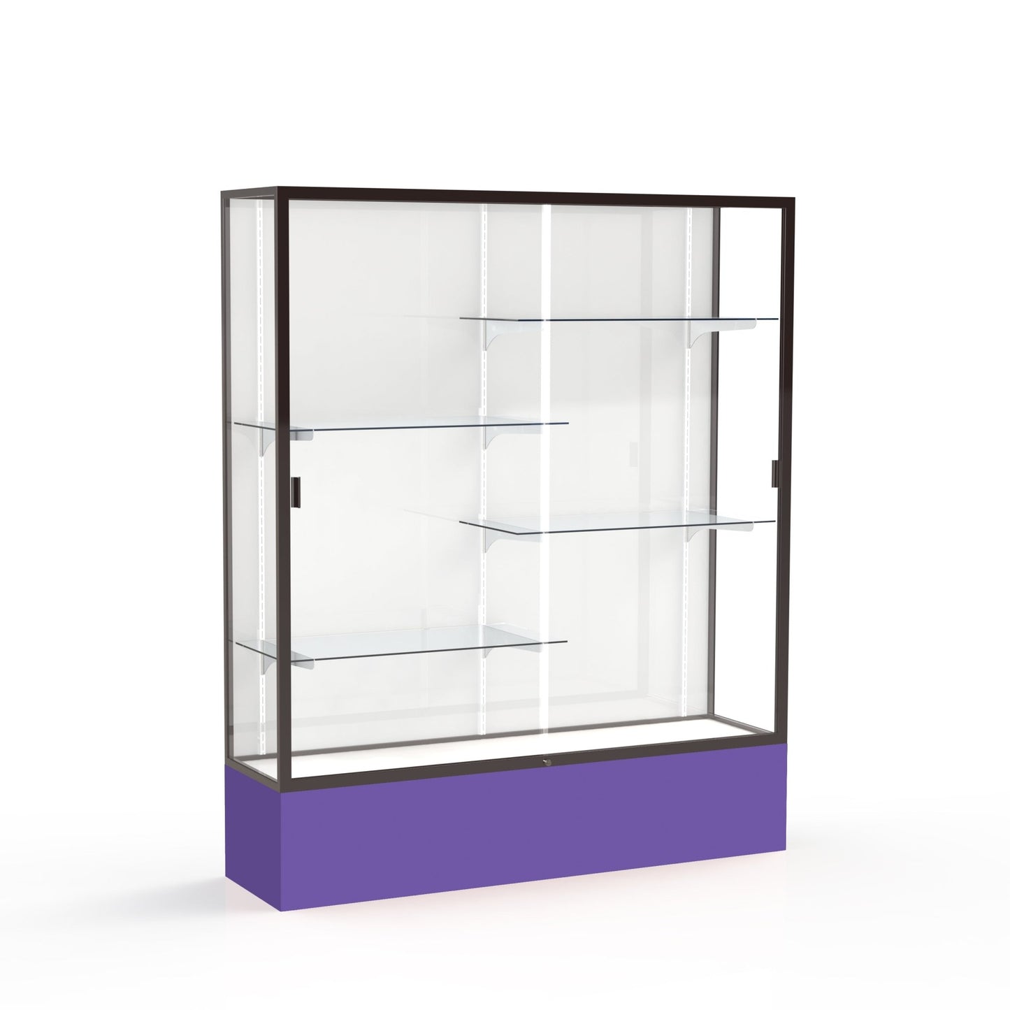 Ghent Spirit Floor Display Case, Unlighted, Aluminum Frame, 72"H x 60"W x 16"D - Waddell Display Collection (GHE - 375XX - XX - XX) - SchoolOutlet