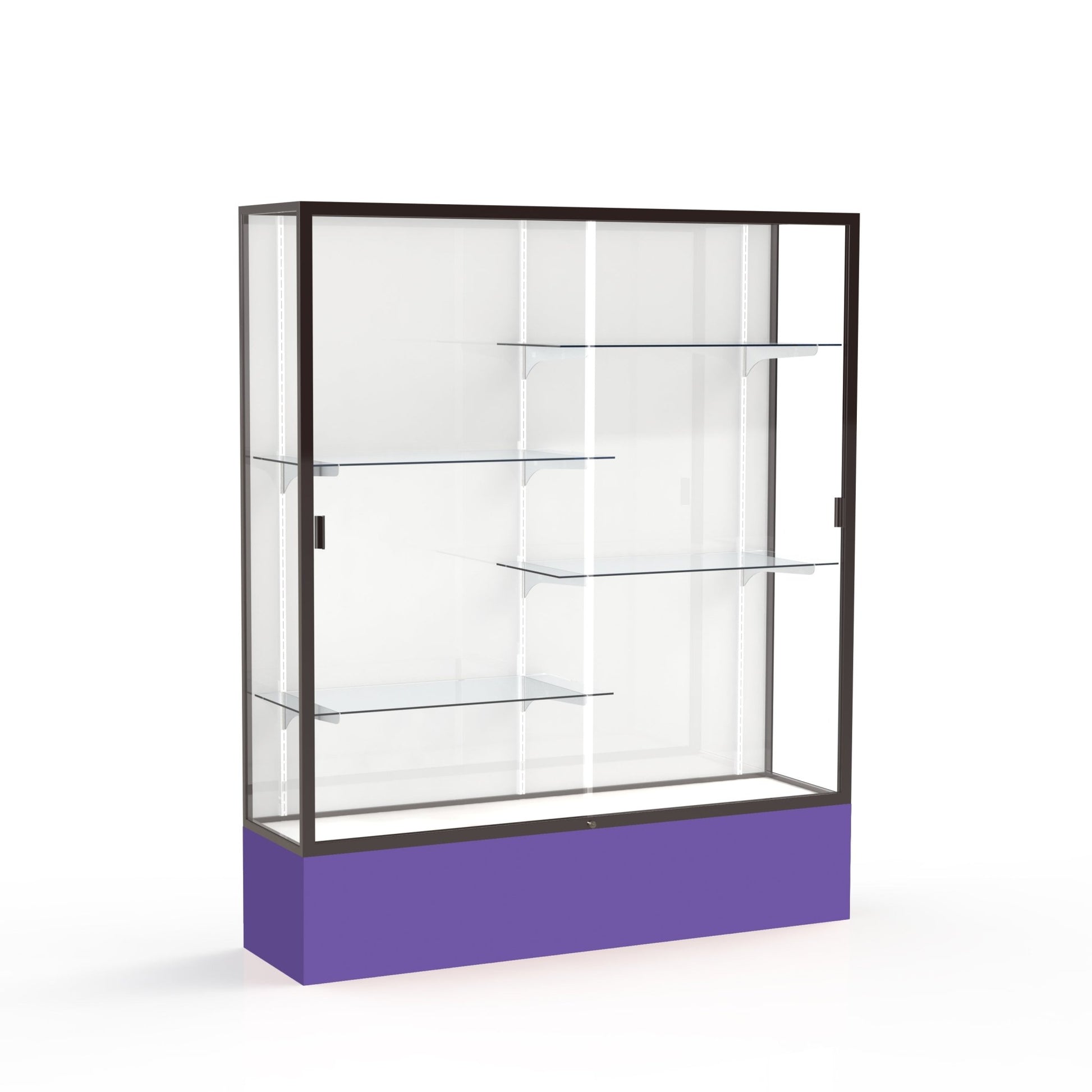 Ghent Spirit Floor Display Case, Unlighted, Aluminum Frame, 72"H x 60"W x 16"D - Waddell Display Collection (GHE - 375XX - XX - XX) - SchoolOutlet