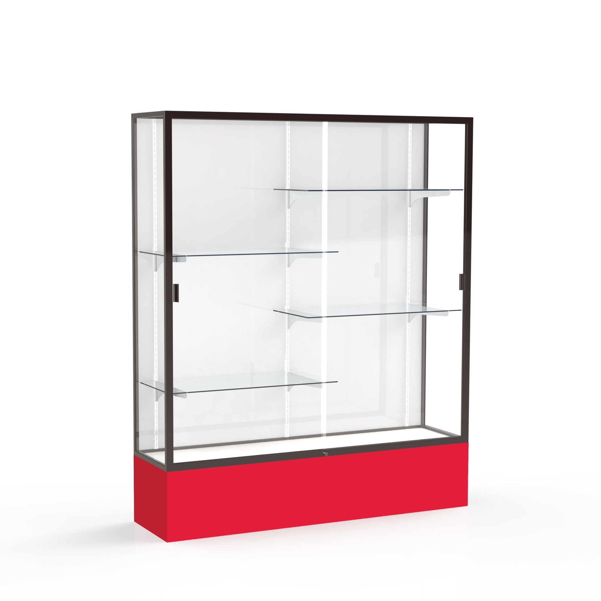 Ghent Spirit Floor Display Case, Unlighted, Aluminum Frame, 72"H x 60"W x 16"D - Waddell Display Collection (GHE - 375XX - XX - XX) - SchoolOutlet