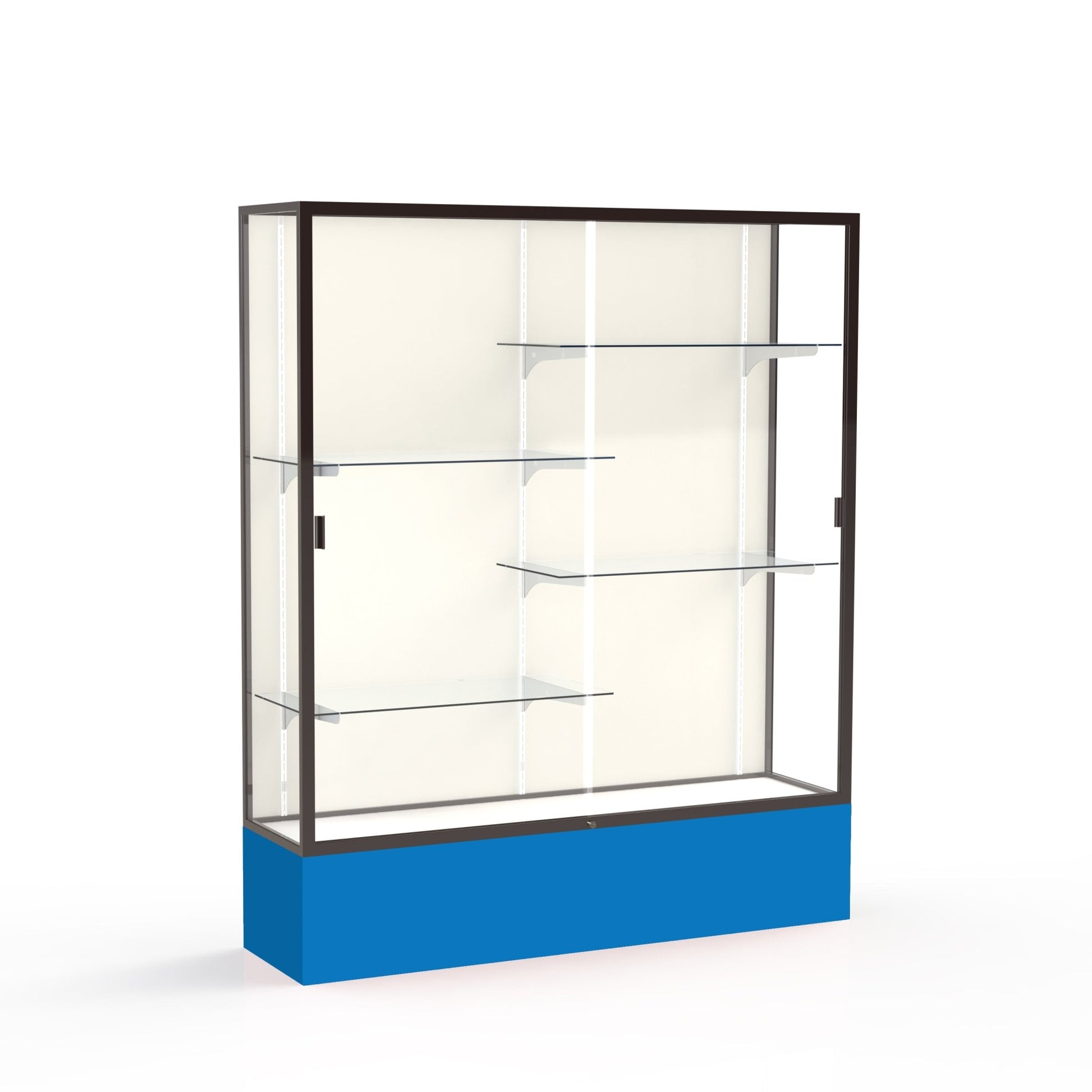 Ghent Spirit Floor Display Case, Unlighted, Aluminum Frame, 72"H x 60"W x 16"D - Waddell Display Collection (GHE - 375XX - XX - XX) - SchoolOutlet