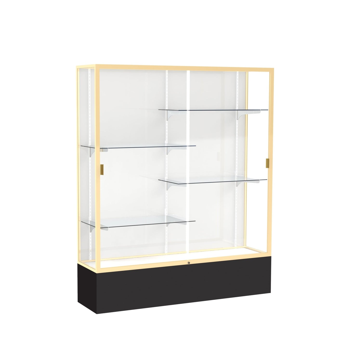 Ghent Spirit Floor Display Case, Unlighted, Aluminum Frame, 72"H x 60"W x 16"D - Waddell Display Collection (GHE - 375XX - XX - XX) - SchoolOutlet